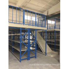 Stable Steel Structure Platform Warehouse Storage Mezzanine Floor with Racks